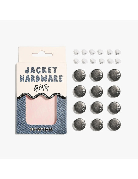 Kit de botões jeans para jaquetas - Estanho