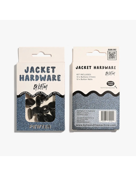 Kit de botões jeans para jaquetas - Estanho