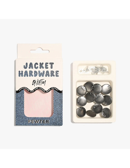 Kit de botões jeans para jaquetas - Estanho