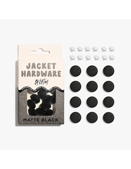 Kit de botões jeans para jaquetas - Preto fosco