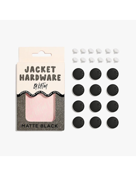 Conjunto de botões jeans para casacos - Preto fosco