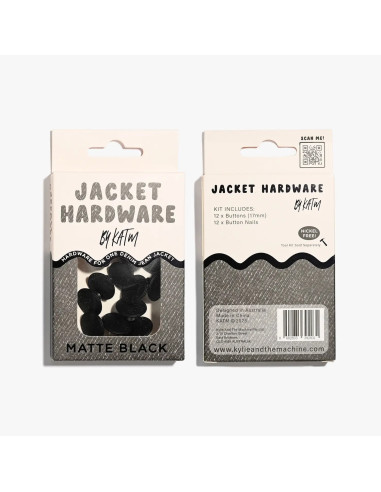 Conjunto de botões jeans para casacos - Preto fosco
