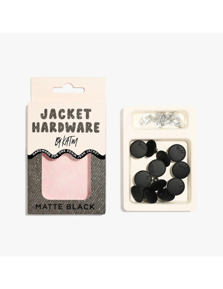 Conjunto de botões jeans para casacos - Preto fosco