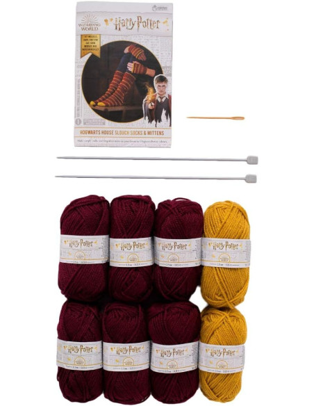 Kit de tricô Harry Potter – Meias e Luvas Gryffindor