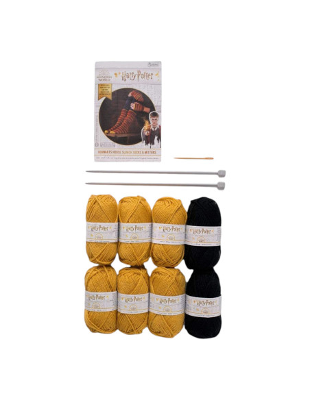 Kit de tricô Harry Potter – Meias e Luvas Lufa-Lufa