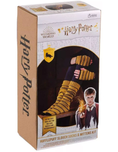 Kit de tricô Harry Potter – Meias e Luvas Lufa-Lufa