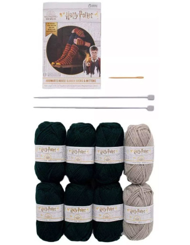 Kit de tricô Harry Potter – Meias e Luvas Sonserina