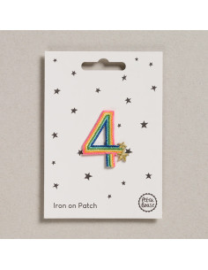 Patch termocolante - Número 4 arco-íris