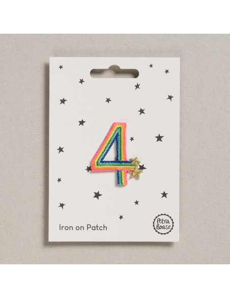 Patch termocolante - Número 4 arco-íris