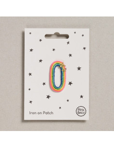 Patch termocolante - Número 0 arco-íris