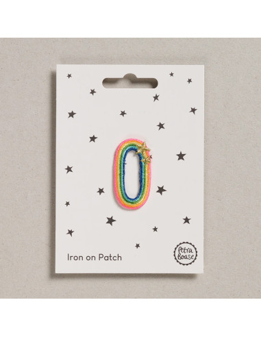Patch termocolante - Número 0 arco-íris