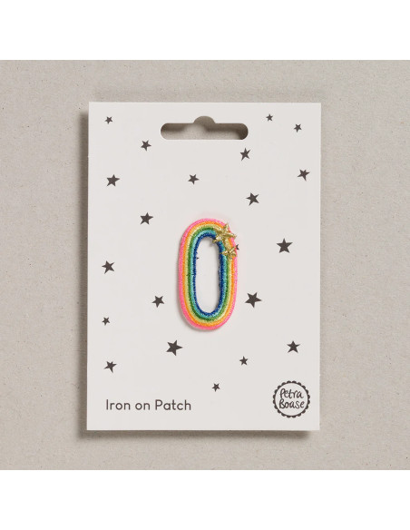 Patch termocolante - Número 0 arco-íris