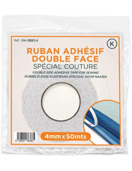 Fita adesiva dupla face especial para costura 4 mm x 50 m
