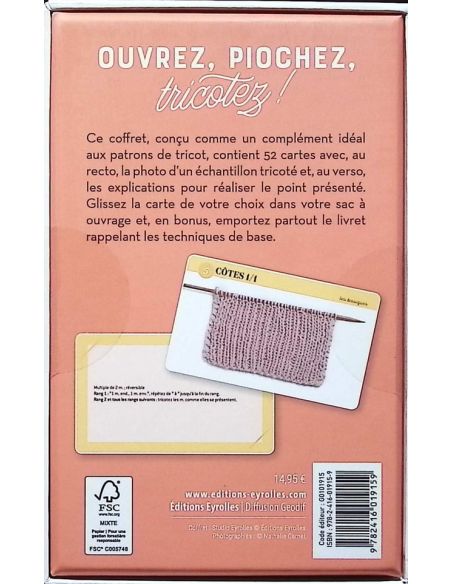 Caixa com 52 pontos de tricô à la carte