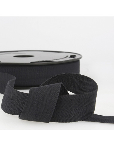 Fita de sarja de algodão - Preto