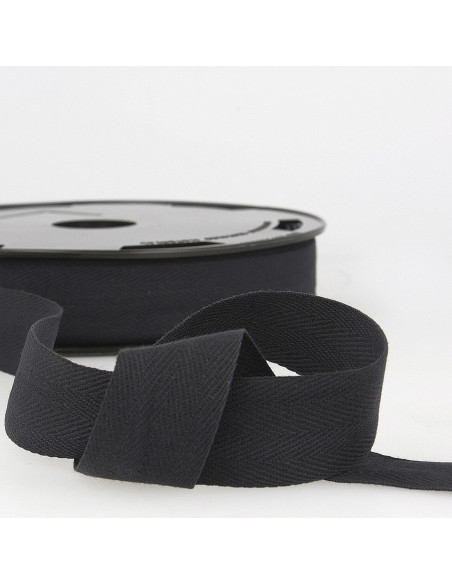 Fita de sarja de algodão - Preto