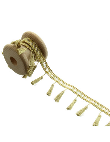 Galão pompons lurex - Ouro