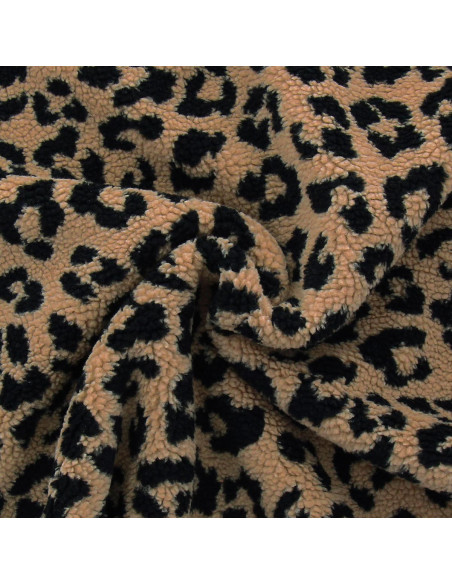 Tecido de pelúcia boucle Teddy - Leopardo