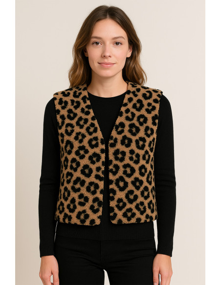 Tecido de pelúcia boucle Teddy - Leopardo