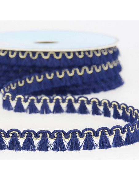 Galão franjas lurex 12 mm - Azul marinho