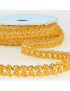 Galão franjas lurex 12 mm - Mostarda