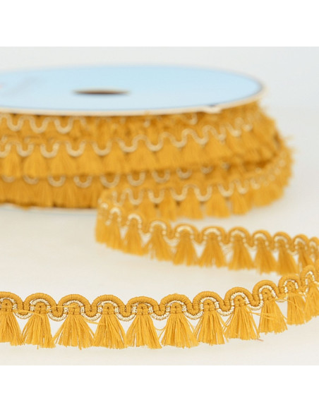 Galão franjas lurex 12 mm - Mostarda