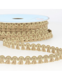 Galão franjas lurex 12 mm - Bege escuro