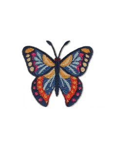 Emblema termocolante borboleta - Azul e laranja