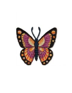 Emblema termocolante borboleta - Fúcsia e laranja