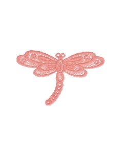 Emblema termocolante libélula renda - Rosa