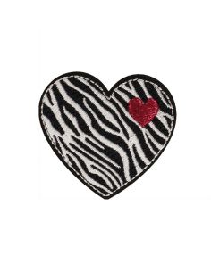 Emblema termocolante coração - Zebra