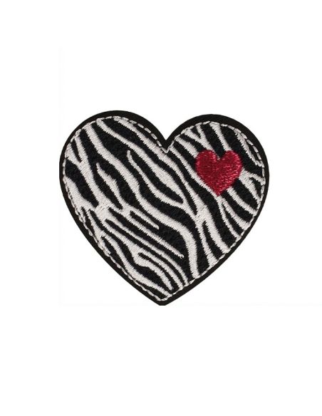 Emblema termocolante coração - Zebra
