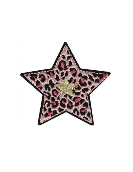 Emblema termocolante estrela - Pantera Cor-de-Rosa