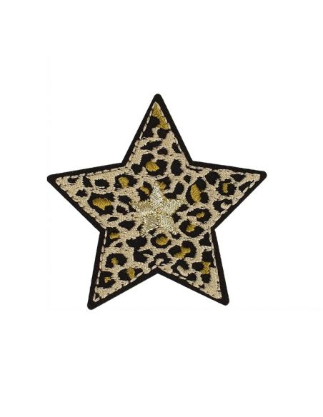 Emblema termocolante estrela - Pantera bege