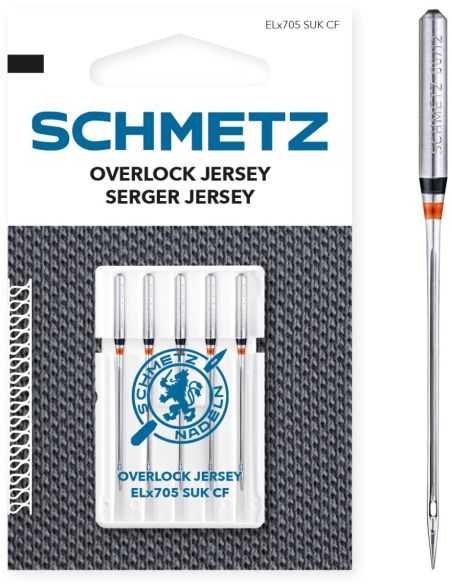 Agulhas overlock especiais para jersey Schmetz