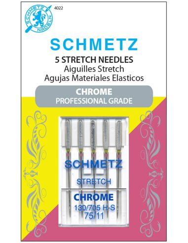 Agulhas stretch cromadas Schmetz