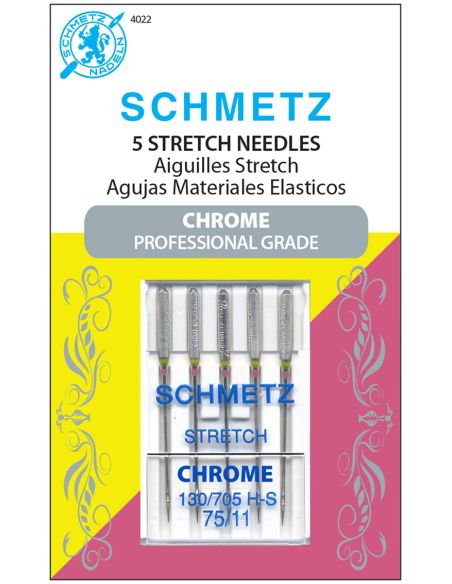 Agulhas stretch cromadas Schmetz