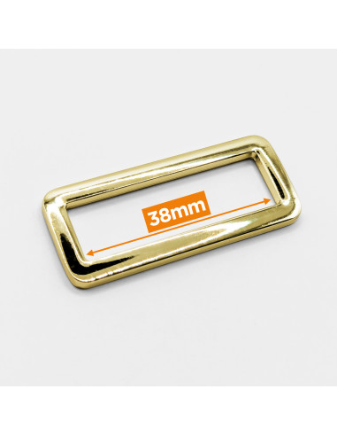 Fivela retangular de metal - Ouro amarelo 38 mm