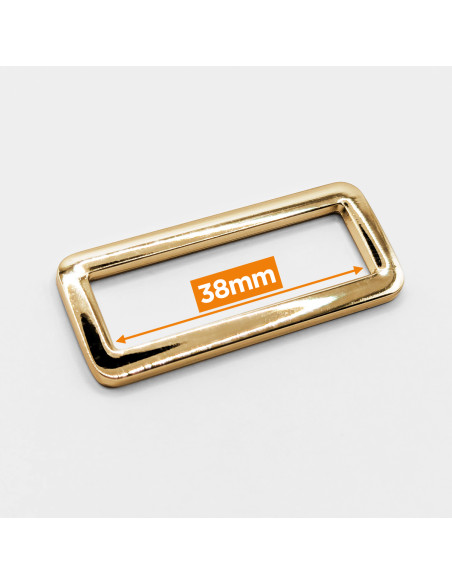 Fivela retangular de metal - Ouro claro 38 mm