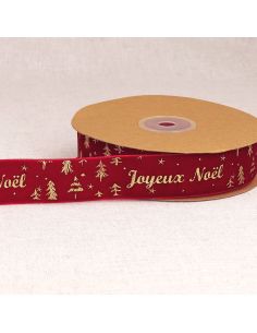 Fita de veludo feliz natal - Vermelho