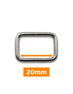 Fivela retangular - Prata 20 mm
