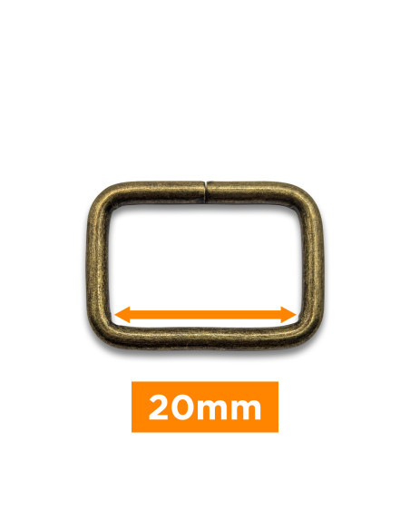 Fivela retangular - Bronze 20 mm