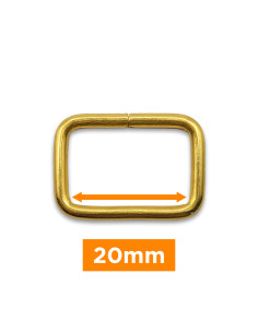 Fivela retangular - Ouro 20 mm