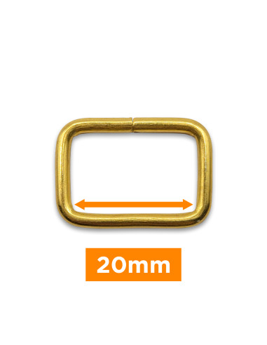 Fivela retangular - Ouro 20 mm