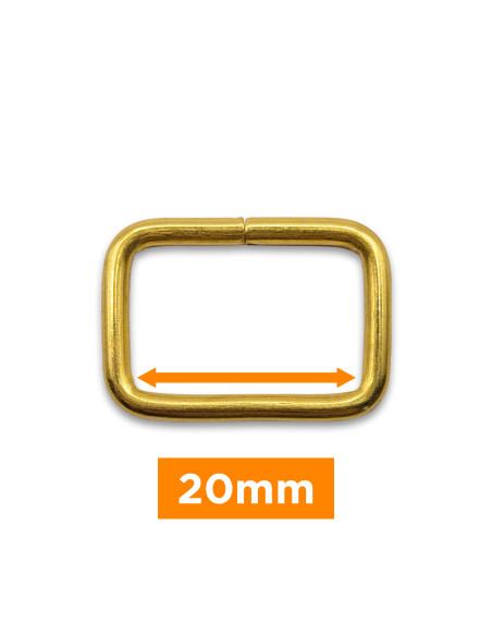 Fivela retangular - Ouro 20 mm