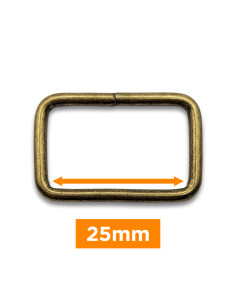 Fivela retangular - Bronze 25 mm