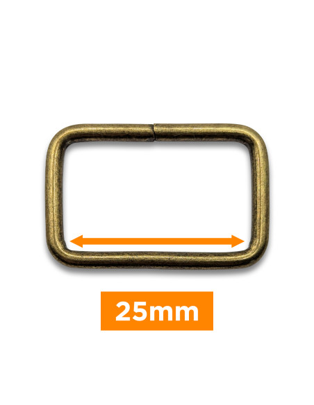 Fivela retangular - Bronze 25 mm