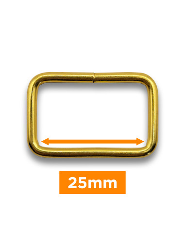 Fivela retangular - Ouro 25 mm
