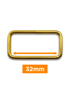 Fivela retangular - Ouro 32 mm
