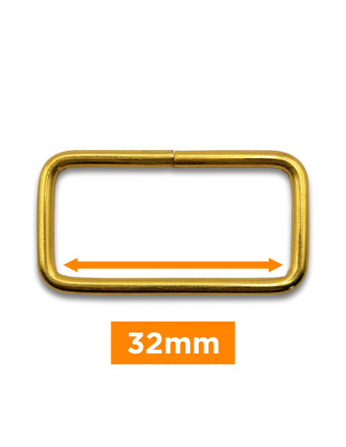 Fivela retangular - Ouro 32 mm